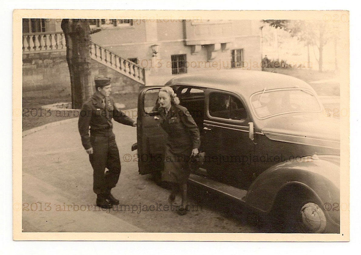 Marlene Dietrich getting out of the car at 82nd Airborne Division ...